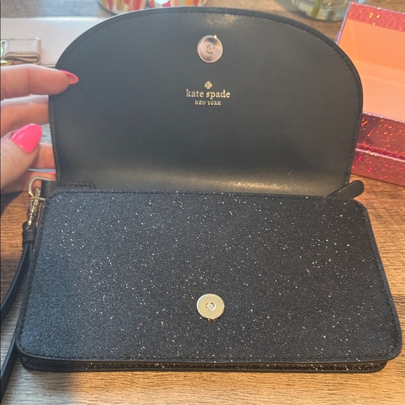 Kate Spade Glitter Black Wristlet Clutch - Picture 5 of 7